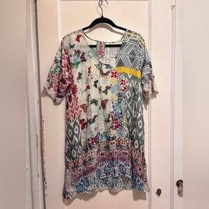 Johnny Was - Butterfly 100% Silk Tunic Size Small